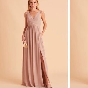 Birdy Grey | Laurie empire bridesmaid dress | Taupe Chiffon | Medium